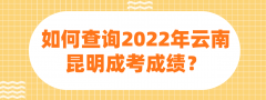 如何查询2022年云南昆明成考成绩？
